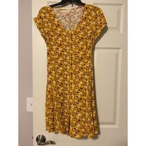 mustard yellow floral summer dress